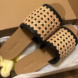 St Agni Hennie Rattan Slides